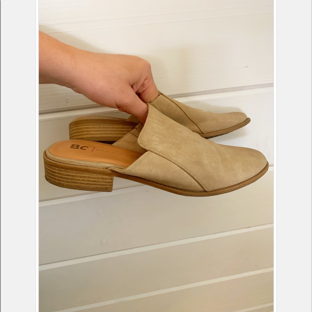 Free People BC Tan Vegan Suede Mules